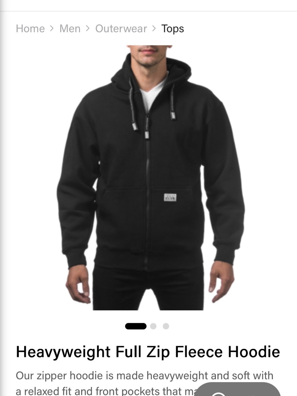 Pro Club Heavyweight | Full Zip Hoodie | Black | Size Medium